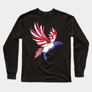 Eagle in colors of US flag, patriotic Long Sleeve T-Shirt